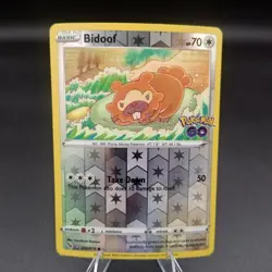Bidoof (Peelable Ditto) 059/078 Pokemon GO Reverse Holo NM - Image 1