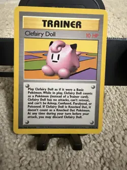 Pokemon Clefairy Doll 70/102 Base Set Rare Trainer TCG MP - Image 1