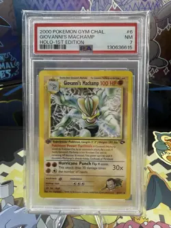Pokemon TCG Giovanni's Machamp 1st Edition 6/132 Gym Challenge PSA 7 - Image 1