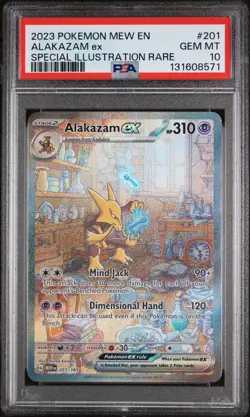 2023 POKEMON MEW EN-151 #201 ALAKAZAM EX SPECIAL ILLUSTRATION RARE PSA 10 - Image 1