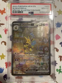 2023 POKEMON MEW EN-151 SPECIAL ILLUSTRATION RARE #201 ALAKAZAM EX PSA 10 - Image 1