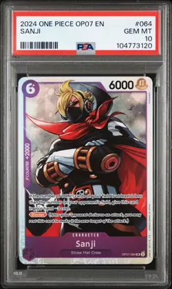 2024 ONE PIECE OP07-500 YEARS IN THE FUTURE 064 SANJI PSA 10 - Image 1