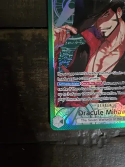 One Piece OP14 The Azure Sea’s Seven - Dracule Mihawk OP14-020 Leader Alt Art - Image 2