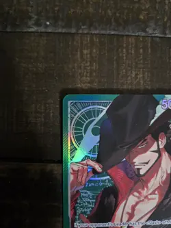 One Piece OP14 The Azure Sea’s Seven - Dracule Mihawk OP14-020 Leader Alt Art - Image 3