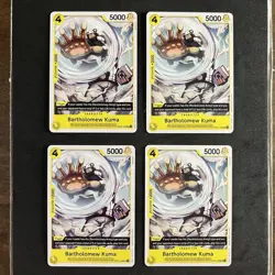 4x One Piece OP09-108 UC Bartholomew Kuma - English - Playset - TCG - Mint - Image 1