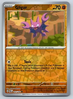 Gligar - Reverse Holo - Paradox Rift PAR 091/182 Pokemon TCG Card - Image 1