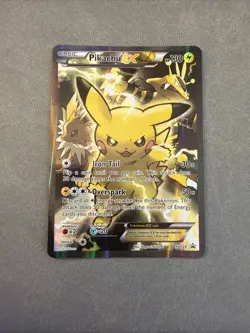 Pikachu EX XY124 Promo Card Moderately Played Condition - Image 1