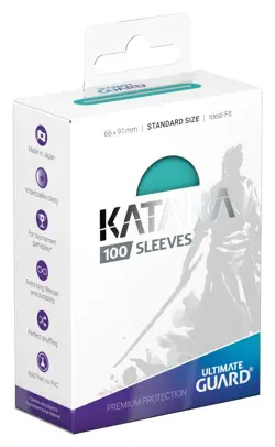 2 packs of 100 (200) Ultimate Guard Katana Turquoise Standard Sized Card Sleeves - Image 2