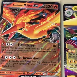 Pokemon TCG EX Moltres, Mega Manectric, Yanmega, Lucario Holo Card Lot - Image 4