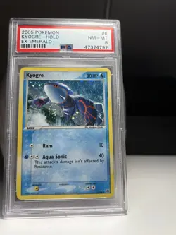 Pokemon EX Emerald Kyogre Holo Card 6/106 PSA 8 NM-MT 2005 - Image 1