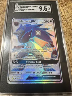 Scg9.5 Zoroark GX 77a/73 Pokemon Hidden Fates Promo Full Art Shiny GEM MINT card - Image 1