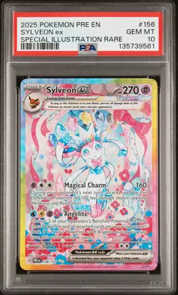 2025 POKEMON PRE EN-PRISMATIC EVOLUTIONS #156 SYLVEON EX PSA 10 - Image 1