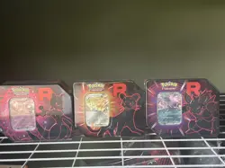 🔥🔥NEW Pokemon Destined Rivals Team Rocket Tin Set of 3 Mewtwo Persian Nido - Image 1