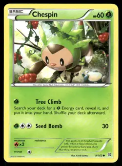 Pokemon Cards Chespin 9/162 BREAKthrough XY Common NM - Image 1