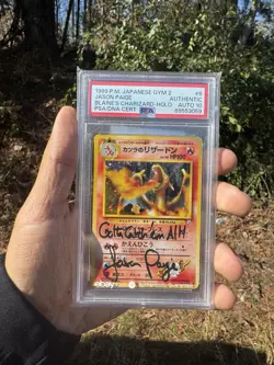 1999 POKEMON JPN GYM 2 #6 BLAINE'S CHARIZARD-HOLO JASON PAIGE AUTHENTIC AUTO 10 - Image 1