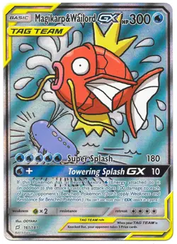 Pokemon TCG - Magikarp & Wailord GX #161 - Team Up - NM/M - Image 1