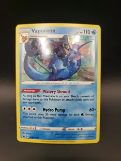 Vaporeon 2020 Pokemon Sword & Shield Black Star Promo Holo #SWSH072 - Image 1