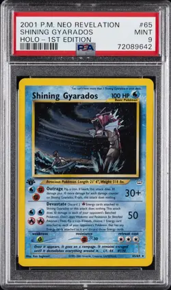 2001 POKEMON NEO REVELATION 1ST ED #65 SHINING GYARADOS-HOLO PSA 9 - Image 1