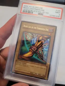 Yugioh Exodia Right Leg of the Forbidden One LOB-120 1st Edition PSA 9 Mint - Image 3