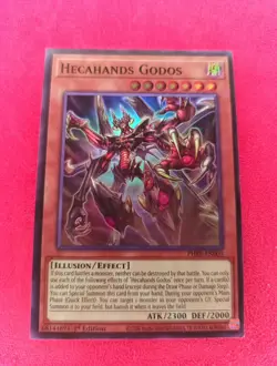 Yu-Gi-Oh! Hecahands Godos PHRE-EN003 Phantom Revenge Super Rare - Image 1