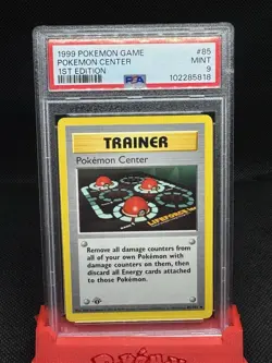 POKEMON CENTER Trainer PSA 9 MINT 1st ed Base Shadowless Pokemon card 1999 WOTC - Image 1