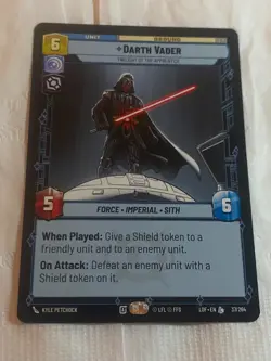STAR WARS UNLIMITED TCG LOF DARTH VADER 37/264 Legendary Card NM - Image 1