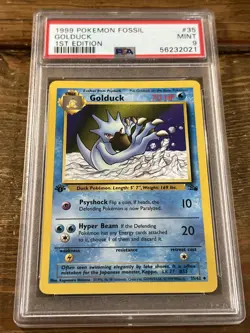 Golduck 35/62 1st Edition Fossil Non Holo Pokemon Card 1999. PSA MINT 9 - Image 2