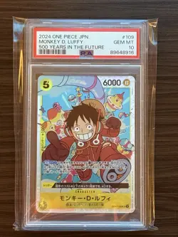 PSA 10 Bandai One Piece Card Monkey D. Luffy 500 Years in the Future OP07-109 SR - Image 1