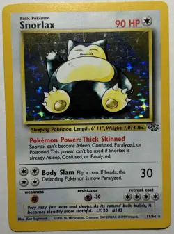 Pokemon TCG Snorlax Holo Unlimited Rare Card 11/64 Jungle - Image 2