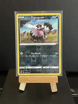 Pokemon Card Galarian Zigzagoon 035/073 Reverse Holo Champions Path N/M Fresh - Image 1