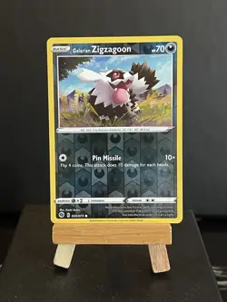 Pokemon Card Galarian Zigzagoon 035/073 Reverse Holo Champions Path N/M Fresh - Image 2