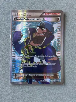 Pokemon Trading Card Trainer Archie’s Ace In The Hole 157/160 Full Art - Image 1
