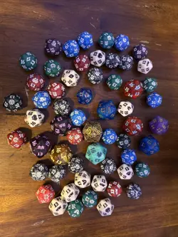 MTG Spindown Dice - D20 Dice - Magic The Gathering Bulk Spindown Lot (58 total) - Image 1