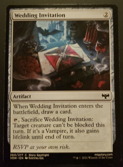 1x MTG Magic The Gathering Wedding Invitation [Innistrad Crimson Vow] #260 - Image 1
