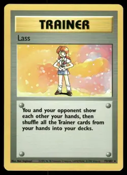 Pokemon Cards Lass 75/102 UNLIMITED Base Set WOTC Rare LP - Image 1