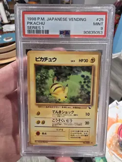 1998 POKEMON JAPANESE VENDING SERIES 1 #25 PIKACHU PSA 9 - Image 1