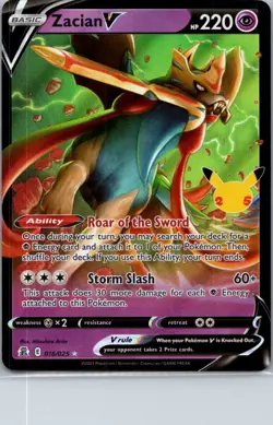 Pokemon TCG Zacian V 16/25 Celebrations NM - Image 1