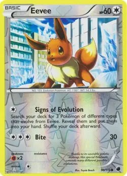 Eevee - 90/116 - Common - Reverse Holo LP, English Pokemon Plasma Freeze - Image 1
