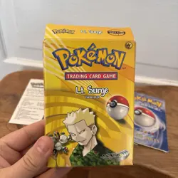 Vintage Pokemon TCG Lt. Surge Theme Deck Box & Manuals Only - Image 2