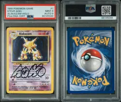 PSA 9 Alakazam 1 • 1999 Pokemon Base Set Holo • STEVE AOKI AUTOGRAPHED /AUTO 9 - Image 3
