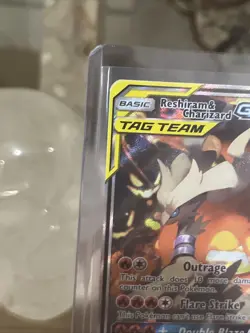 2019 POKEMON SM BLACK STAR PROMO #SM201 FULL ART/RESHIRAM & CHARIZARD GX MP - Image 3