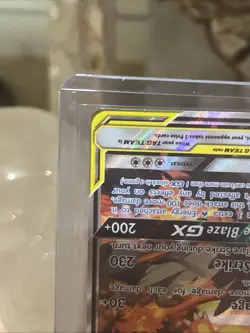 2019 POKEMON SM BLACK STAR PROMO #SM201 FULL ART/RESHIRAM & CHARIZARD GX MP - Image 4