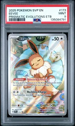 2025 POKEMON SVP EN-SV PRISMATIC EVOLUTIONS ETB PROMO #173 EEVEE PSA 9 - Image 1