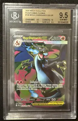 2025 POKEMON PHANTASMAL FLAMES ULTRA RARE #109 MEGA CHARIZARD X EX BGS 9.5 - Image 1
