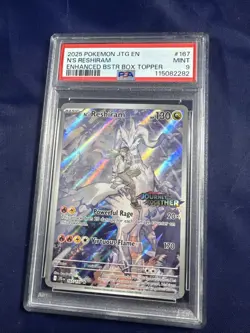 2025 POKEMON JTG EN-JOURNEY TOGETHER #167 N'S RESHIRAM STAMPED PROMO PSA 9 - Image 1