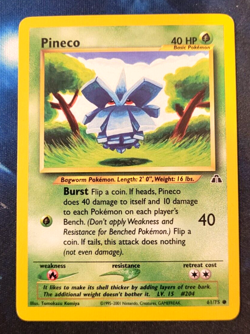 Pokemon Neo Discovery Pineco Common Unlimited 61/75 NM Condition - Image 1