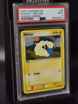 MAREEP Reverse Foil STAMPED #62 Pokemon TCG 2005 Unseen Forces PSA 9 MINT - Image 1