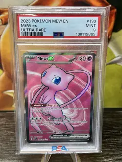 2023 POKEMON MEW EN-151 ULTRA RARE #193 MEW EX PSA 9 - Image 1