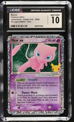 MEW EX Celebrations Legend Maker Holo #88 CGC 10 Pokemon - Image 1