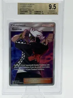 Gem Mint - 2019 POKEMON SUN & MOON HIDDEN FATES #SV84 FULL ART/GUZMA BGS 9.5 - Image 1